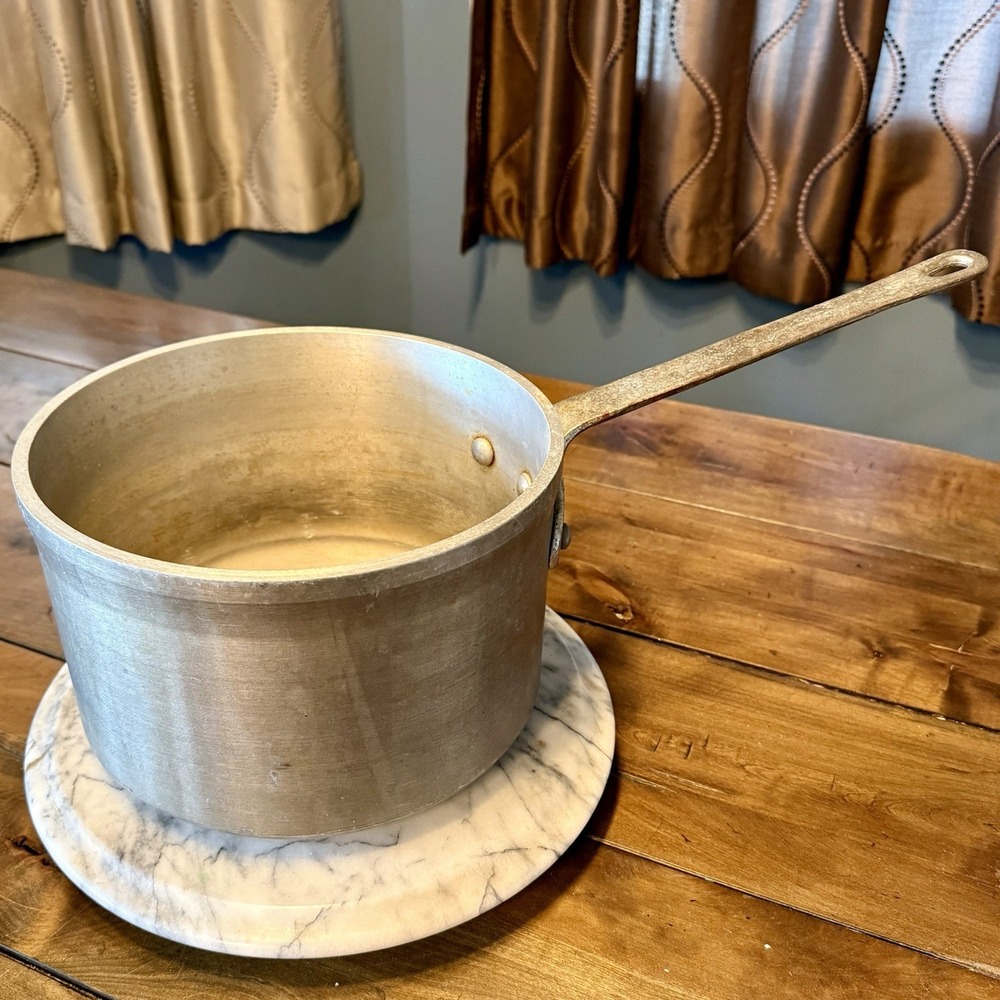 VTG 50s MCM Commercial 4109 Wear-Ever Aluminum Large 6.5‎ Quarts Pan Handle Pot